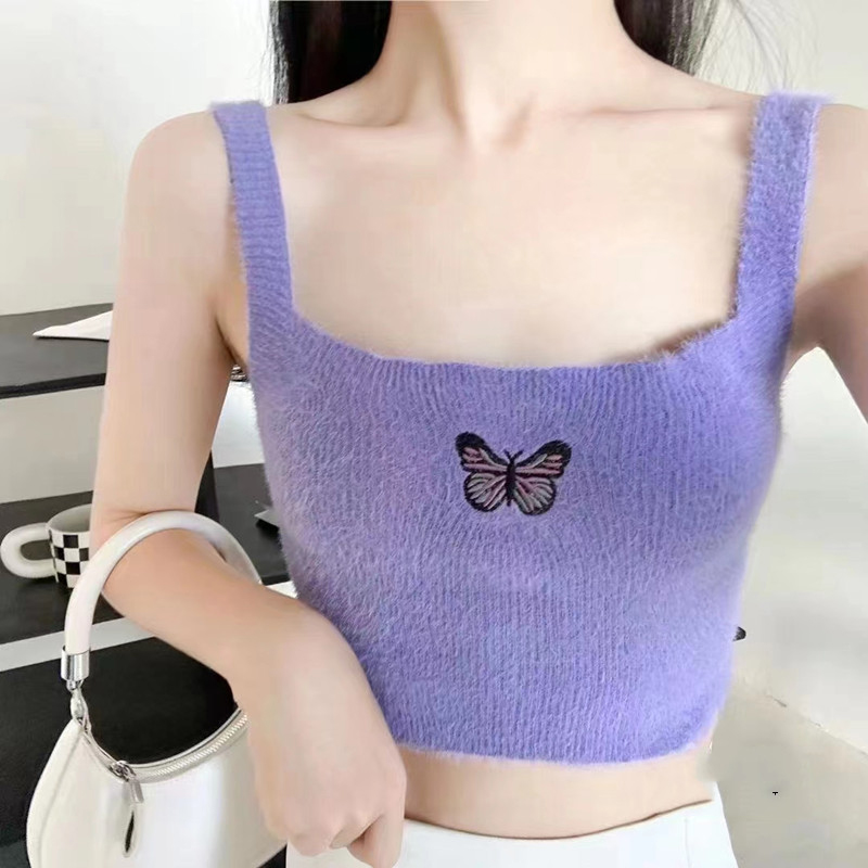 Women's Racerback Tank Tops Tank Tops Embroidery Fashion Butterfly display picture 4