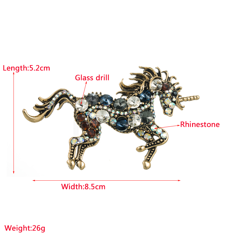 Fashion Horse Alloy Inlay Rhinestones Glass Unisex Brooches 1 Piece display picture 1