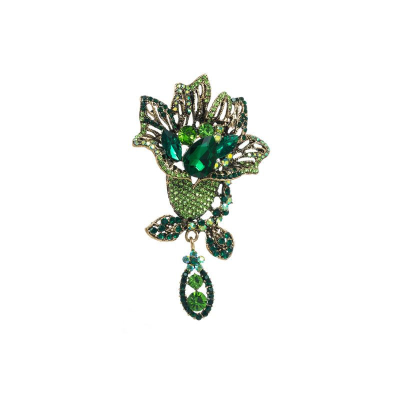 Luxurious Flower Alloy Plating Rhinestones Glass Women's Brooches 1 Piece display picture 5
