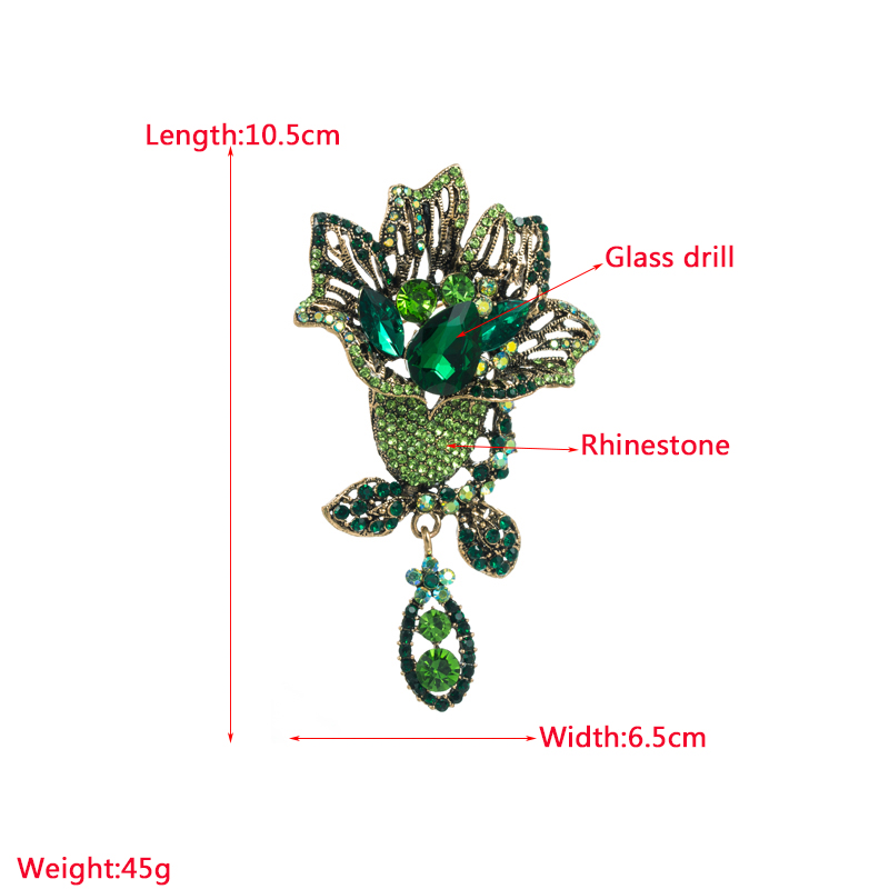 Luxurious Flower Alloy Plating Rhinestones Glass Women's Brooches 1 Piece display picture 1