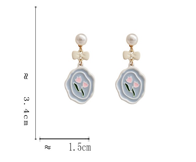 1 Pair Fashion Flower Alloy Plating Inlay Pearl Women's Drop Earrings display picture 6
