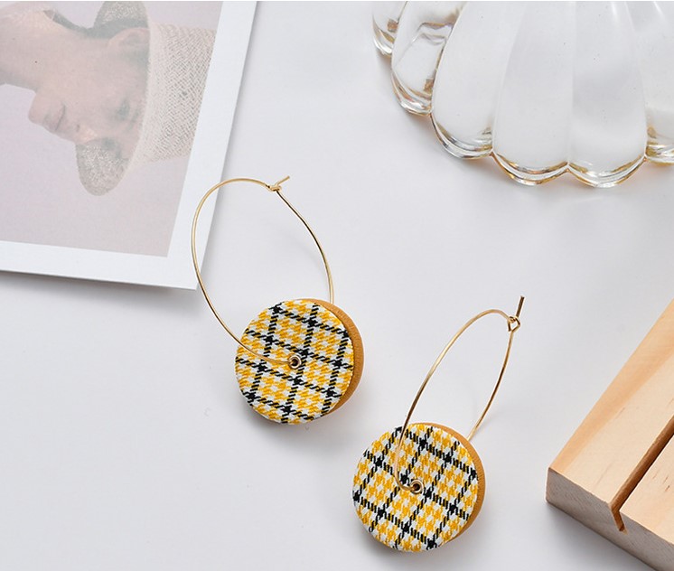 1 Pair Fashion Houndstooth Color Block Alloy Earrings display picture 4