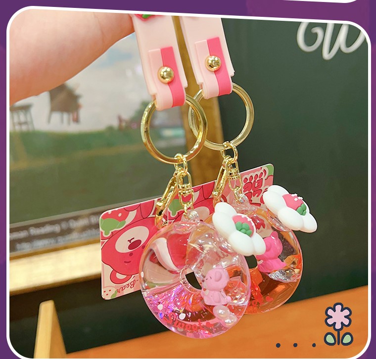1 Piece Cute Donuts Arylic Alloy Women's Bag Pendant Keychain display picture 1