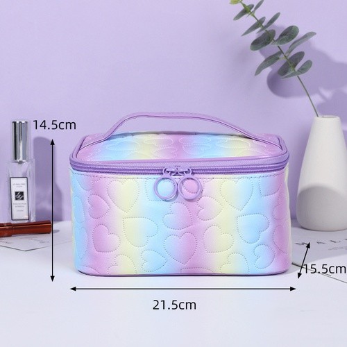 Women's Medium All Seasons Polyester Heart Shape Fashion Square Zipper Cosmetic Bag display picture 4
