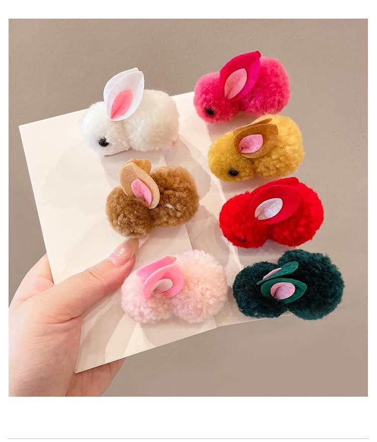 Cute Rabbit Plush Handmade Hair Clip 1 Piece display picture 1