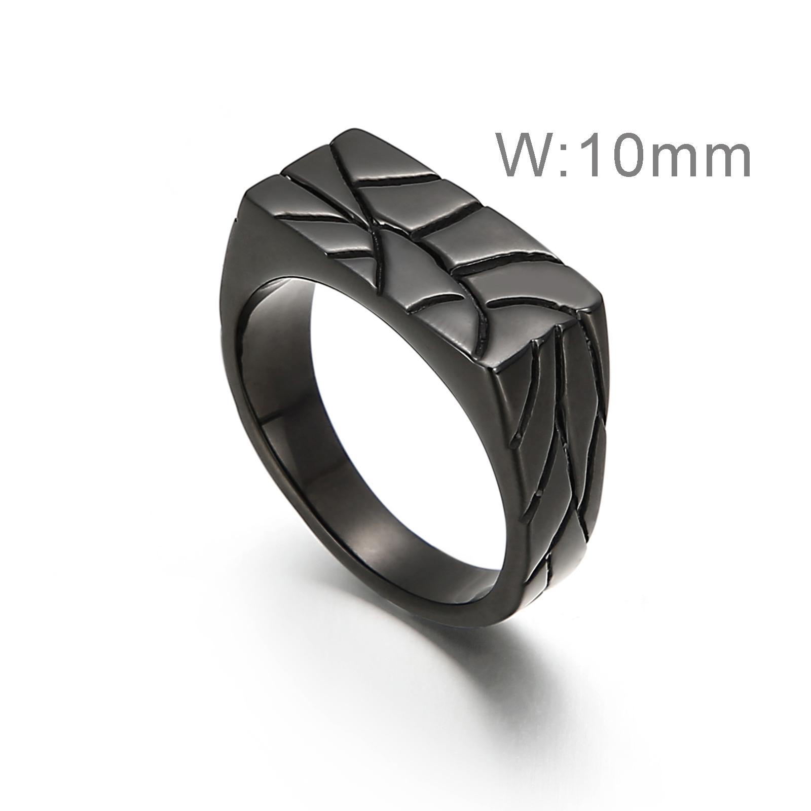 Fashion Solid Color Stainless Steel Criss Cross Stripe Men's Rings display picture 2