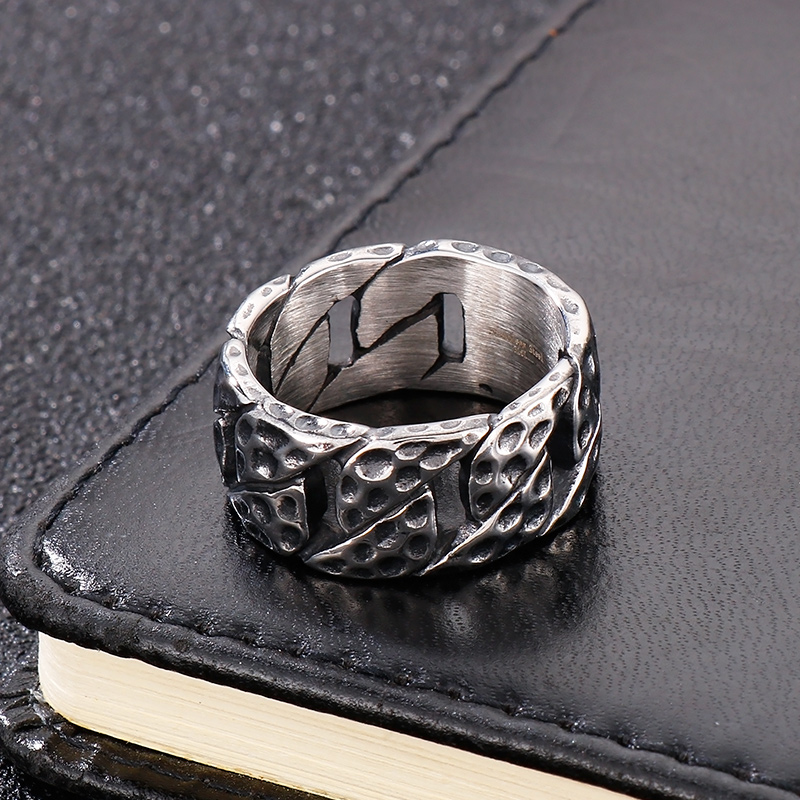 Fashion Geometric Stainless Steel Criss Cross Stripe Men's Rings display picture 3