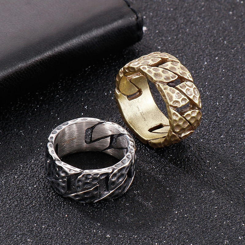 Fashion Geometric Stainless Steel Criss Cross Stripe Men's Rings display picture 4