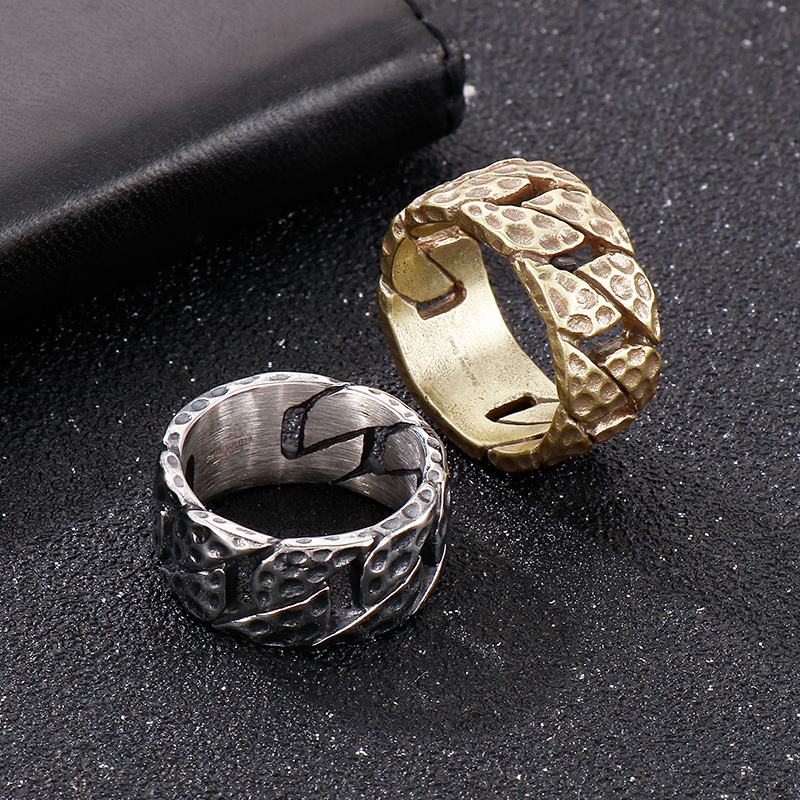 Fashion Geometric Stainless Steel Criss Cross Stripe Men's Rings display picture 6