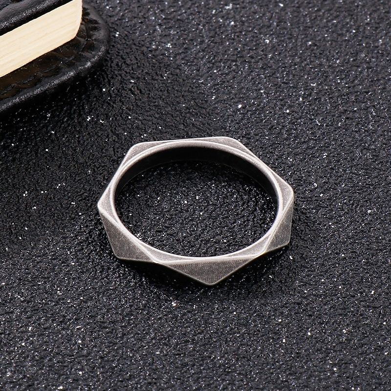 Punk Geometric Stainless Steel Rings 1 Piece display picture 5
