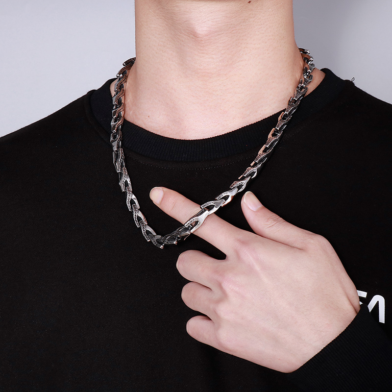 1 Piece Simple Style Geometric Stainless Steel Men's Necklace display picture 4