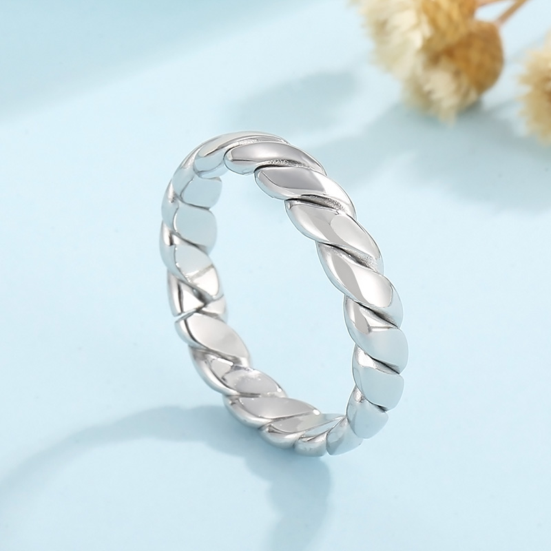 Fashion Twist Stainless Steel Polishing Rings 1 Piece display picture 1