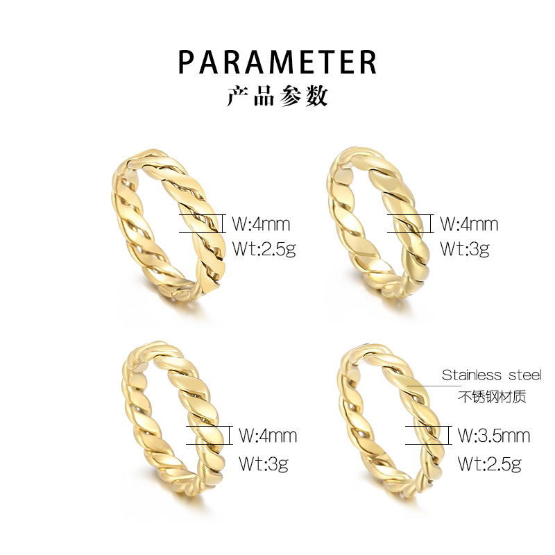 Fashion Twist Stainless Steel Polishing Rings 1 Piece display picture 7