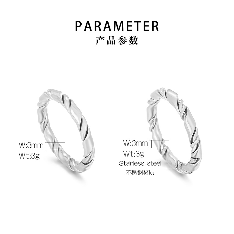 Fashion Twist Stainless Steel Polishing Rings 1 Piece display picture 4