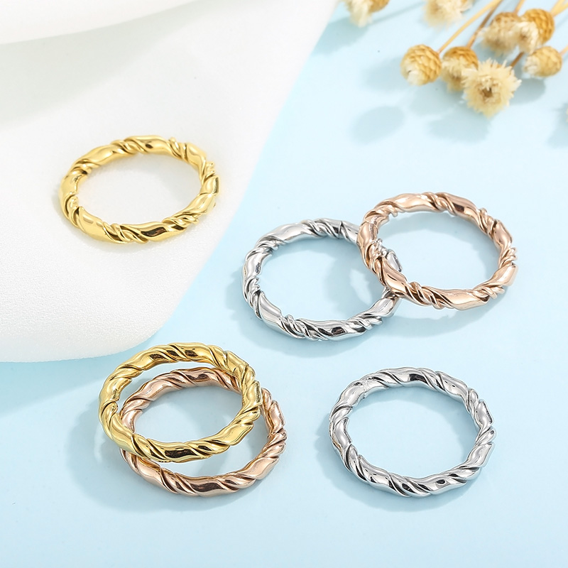 Fashion Twist Stainless Steel Polishing Rings 1 Piece display picture 14
