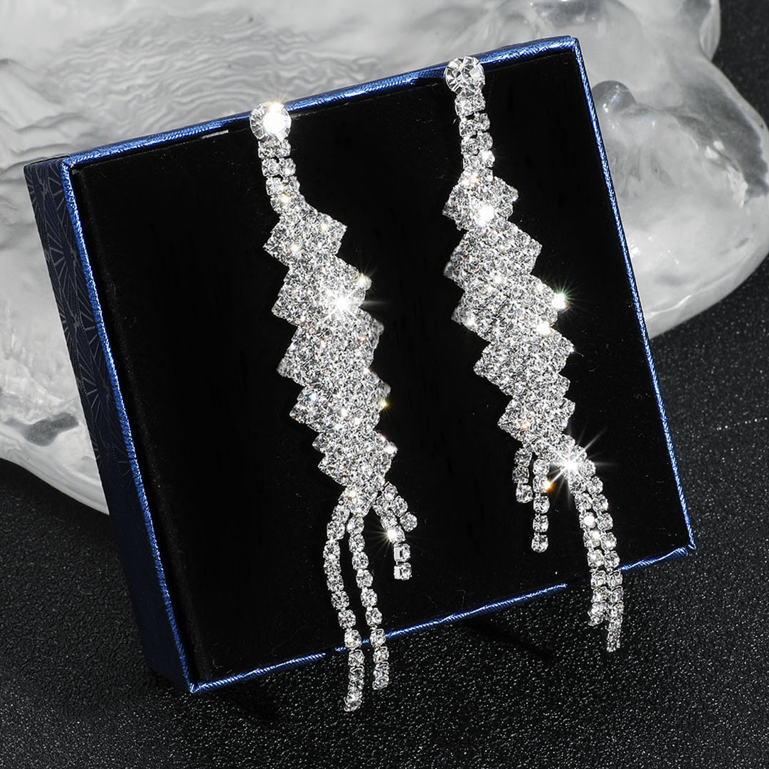 Luxueux Géométrique Strass Gland Boucles D'oreilles 1 Paire display picture 9