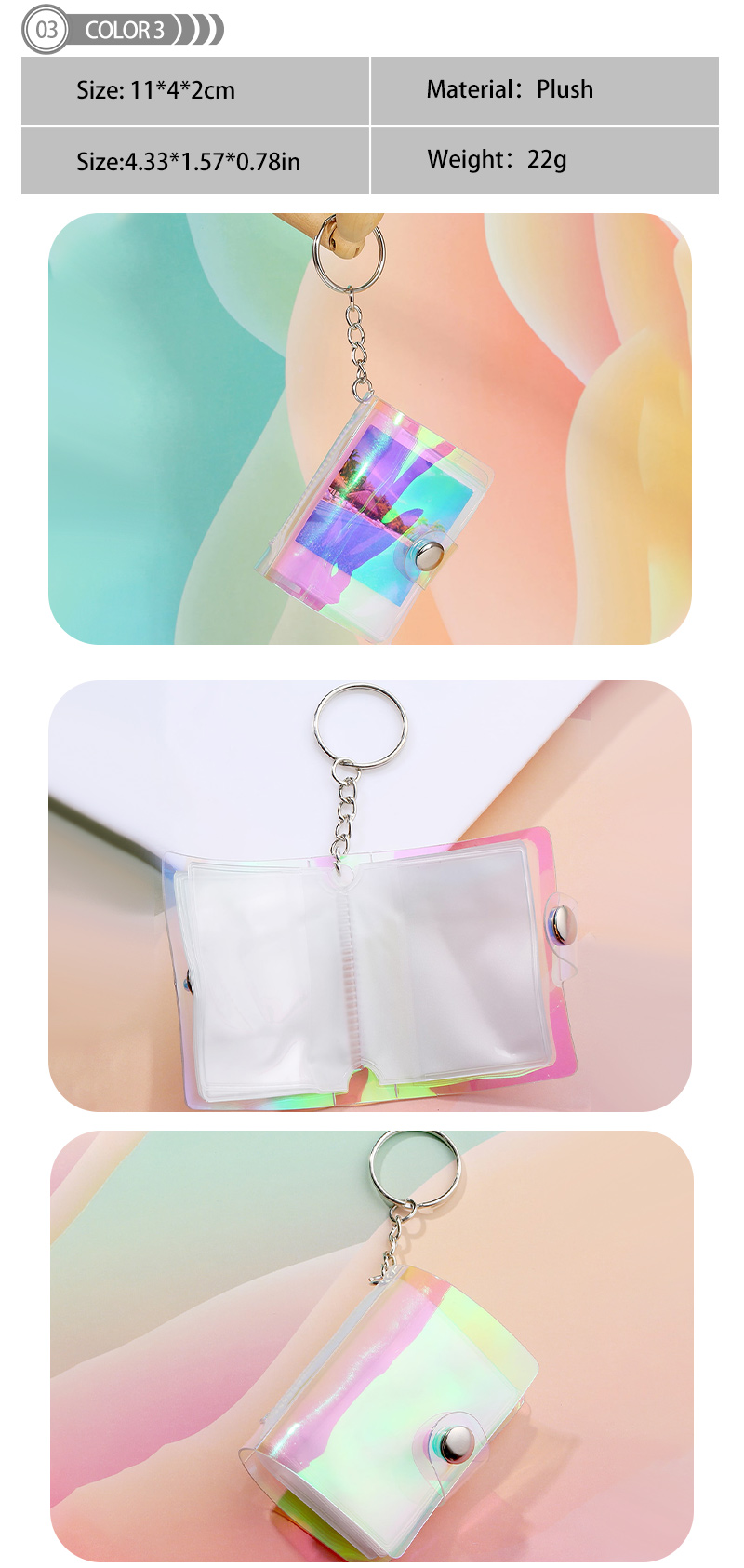 Simple Style Photo Album Pvc Alloy Epoxy Bag Pendant Keychain display picture 4