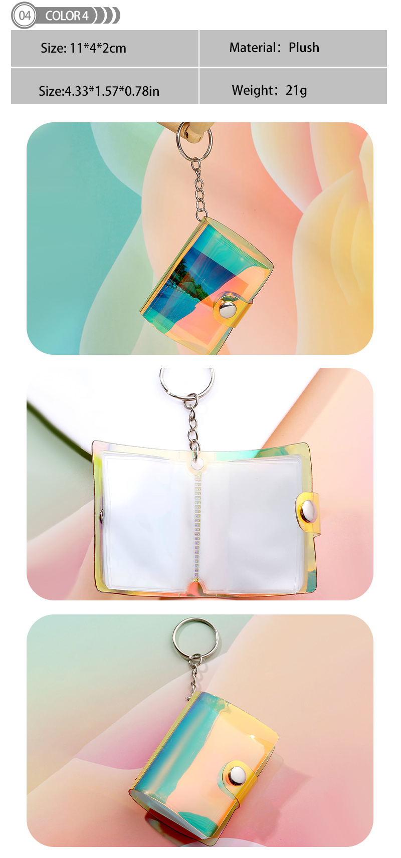 Simple Style Photo Album Pvc Alloy Epoxy Bag Pendant Keychain display picture 5