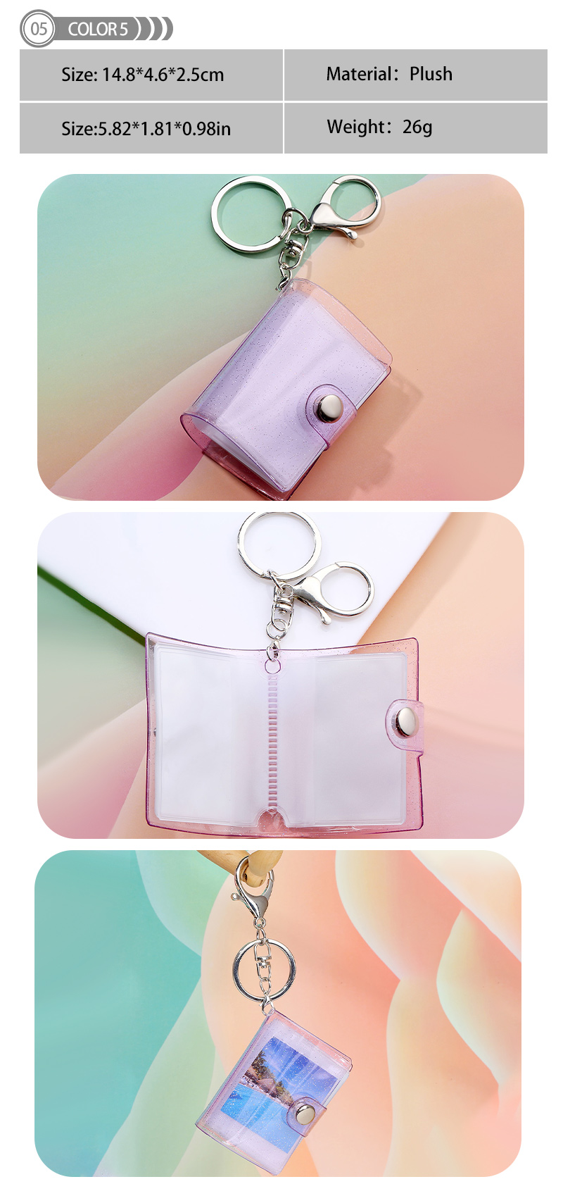 Simple Style Photo Album Pvc Alloy Epoxy Bag Pendant Keychain display picture 6