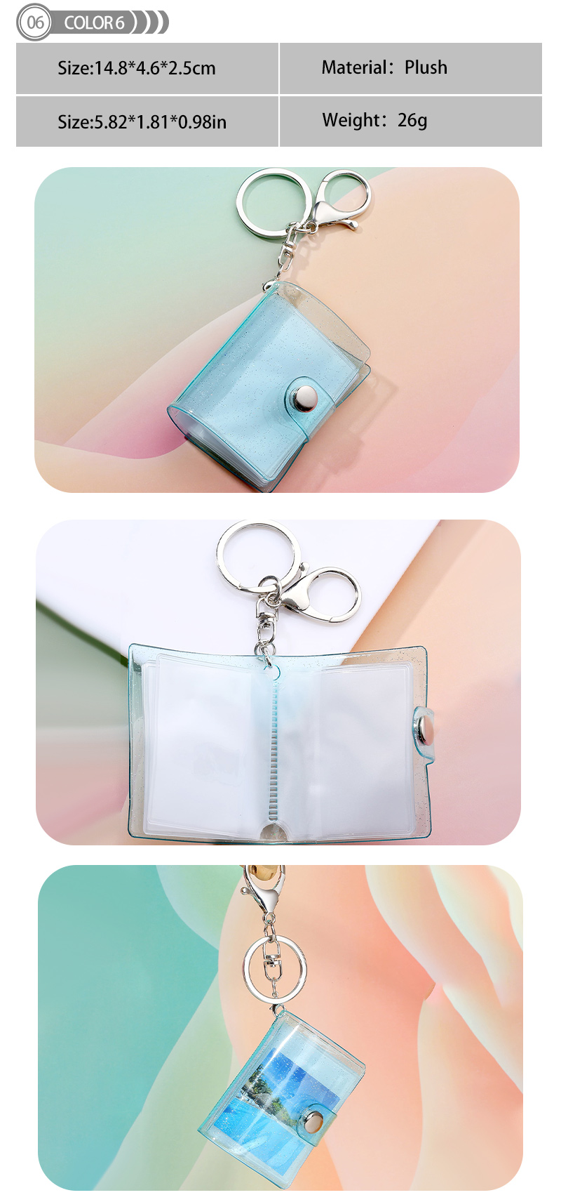 Simple Style Photo Album Pvc Alloy Epoxy Bag Pendant Keychain display picture 7