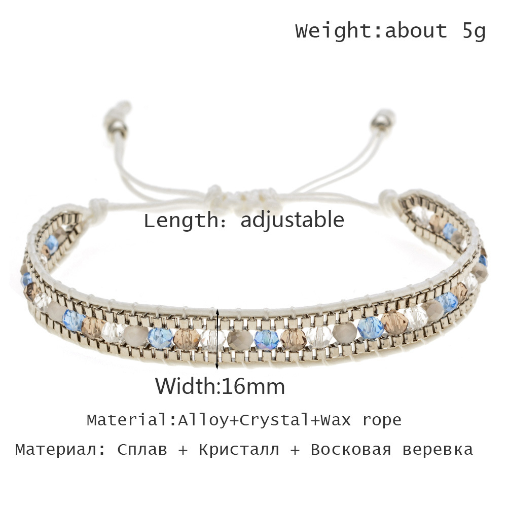 1 Piece Vacation Color Block Artificial Crystal Alloy Rope Unisex Bracelets display picture 6
