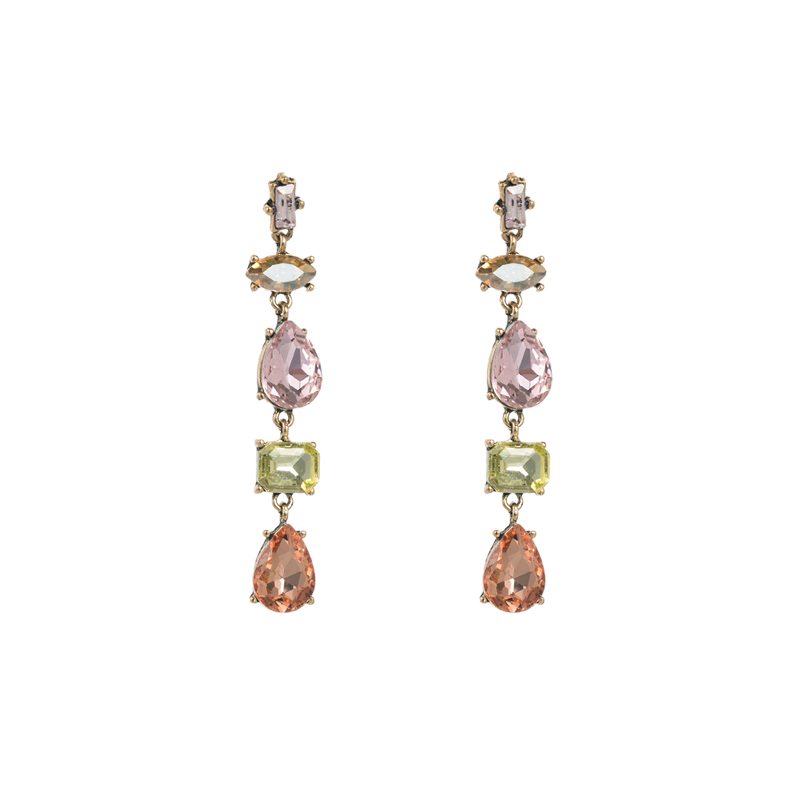 1 Pair Simple Style Water Droplets Alloy Inlay Artificial Rhinestones Women's Dangling Earrings display picture 5
