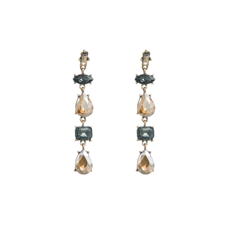 1 Pair Simple Style Water Droplets Alloy Inlay Artificial Rhinestones Women's Dangling Earrings display picture 7