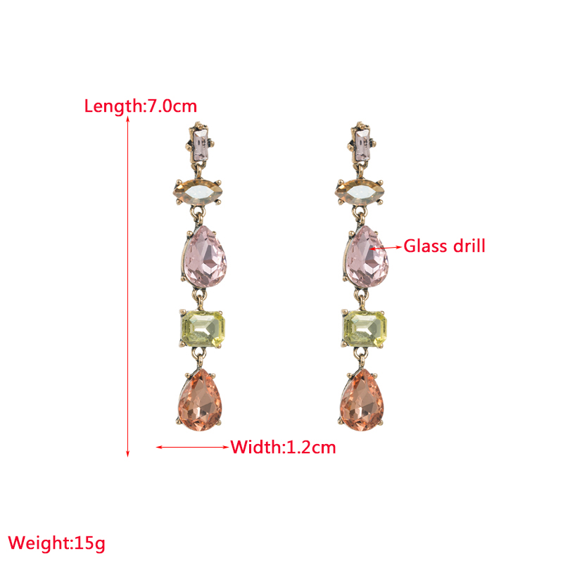 1 Pair Simple Style Water Droplets Alloy Inlay Artificial Rhinestones Women's Dangling Earrings display picture 1