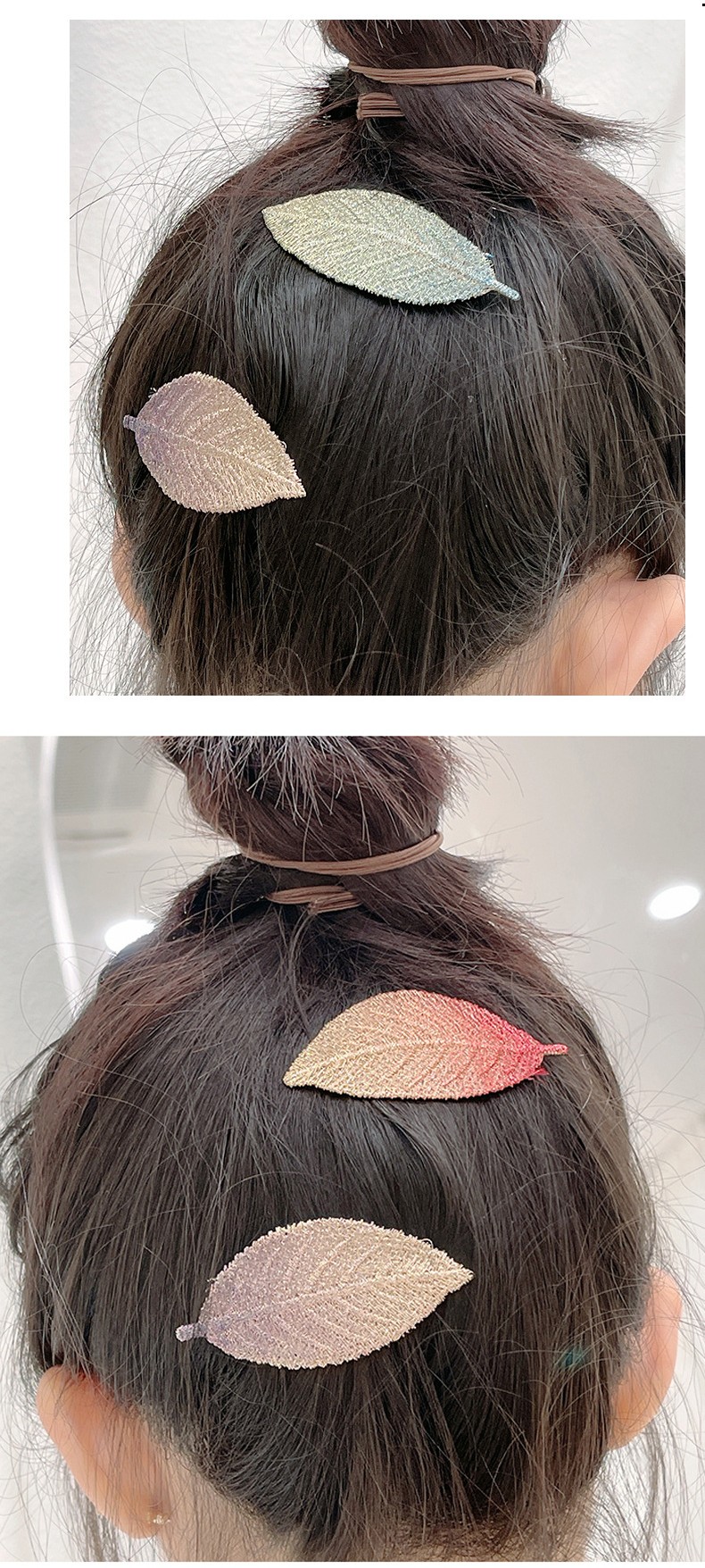 Sweet Leaves Alloy Cloth Hair Clip 1 Piece display picture 2