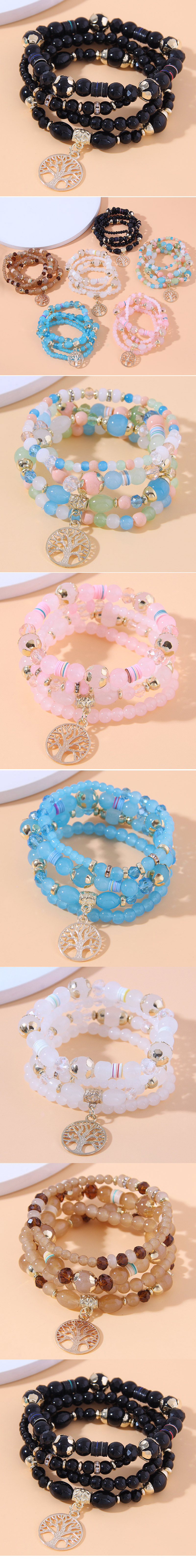 1 Piece Elegant Tree Alloy Glass Beaded Women's Bracelets display picture 1