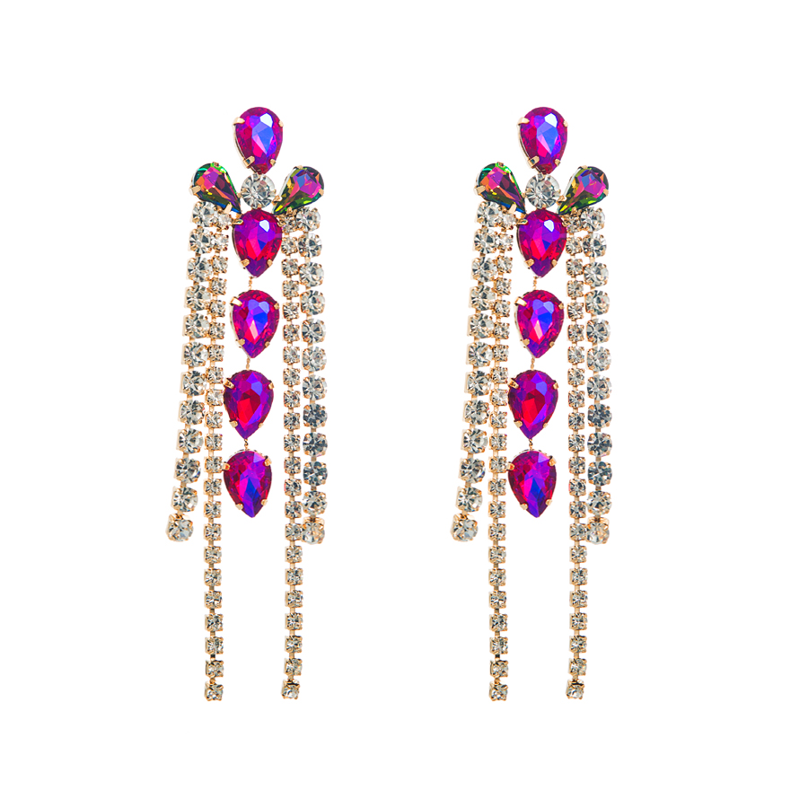 1 Pair Baroque Style Geometric Alloy Plating Rhinestones Glass Gold Plated Silver Plated Women's Drop Earrings display picture 5