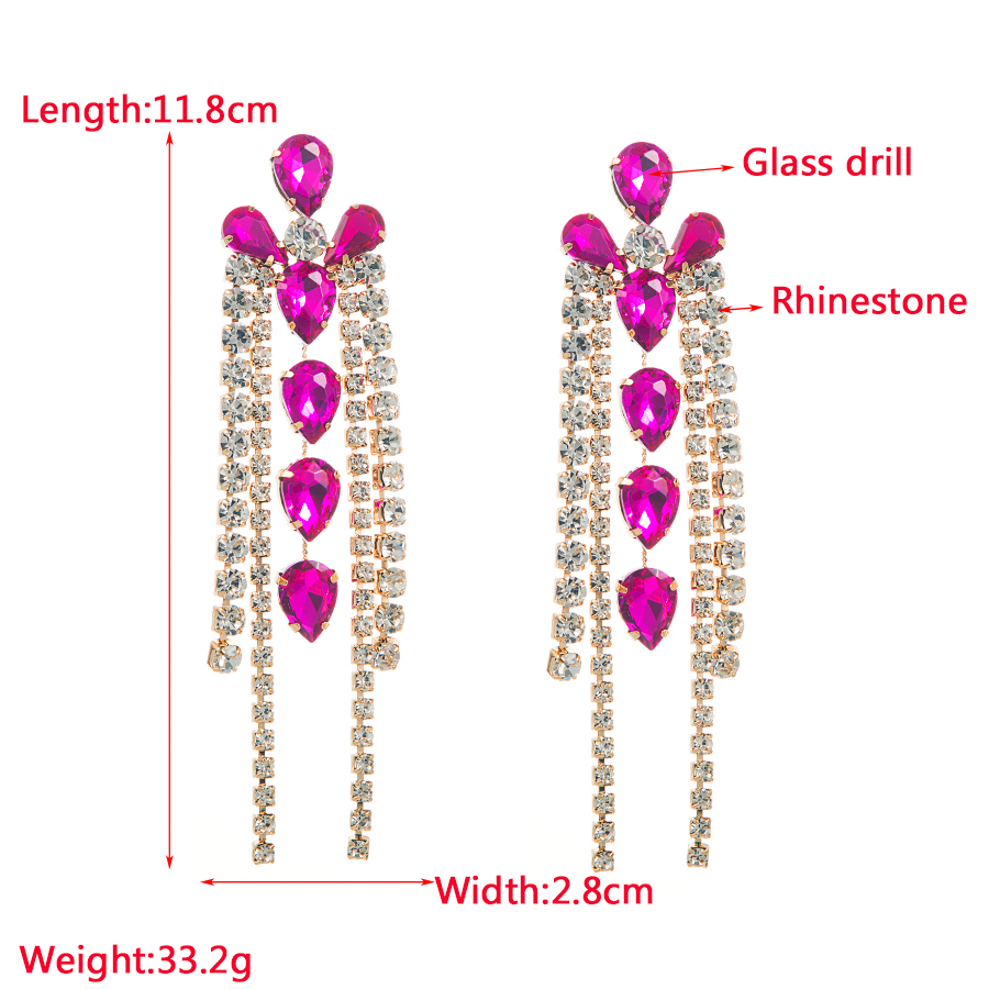 1 Pair Baroque Style Geometric Alloy Plating Rhinestones Glass Gold Plated Silver Plated Women's Drop Earrings display picture 1