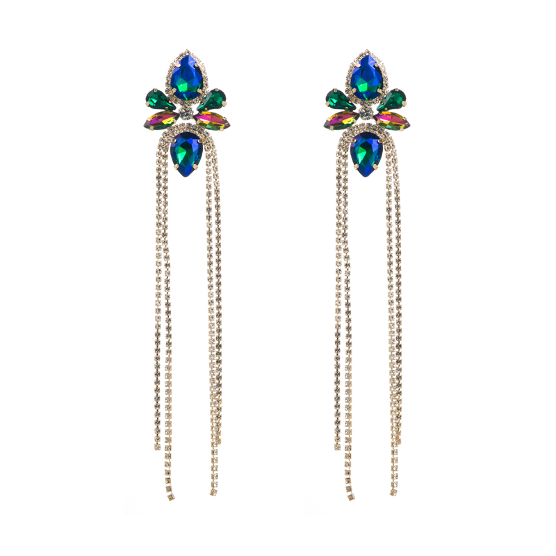 1 Pair Elegant Luxurious Queen Geometric Inlay Alloy Rhinestones Drop Earrings display picture 5