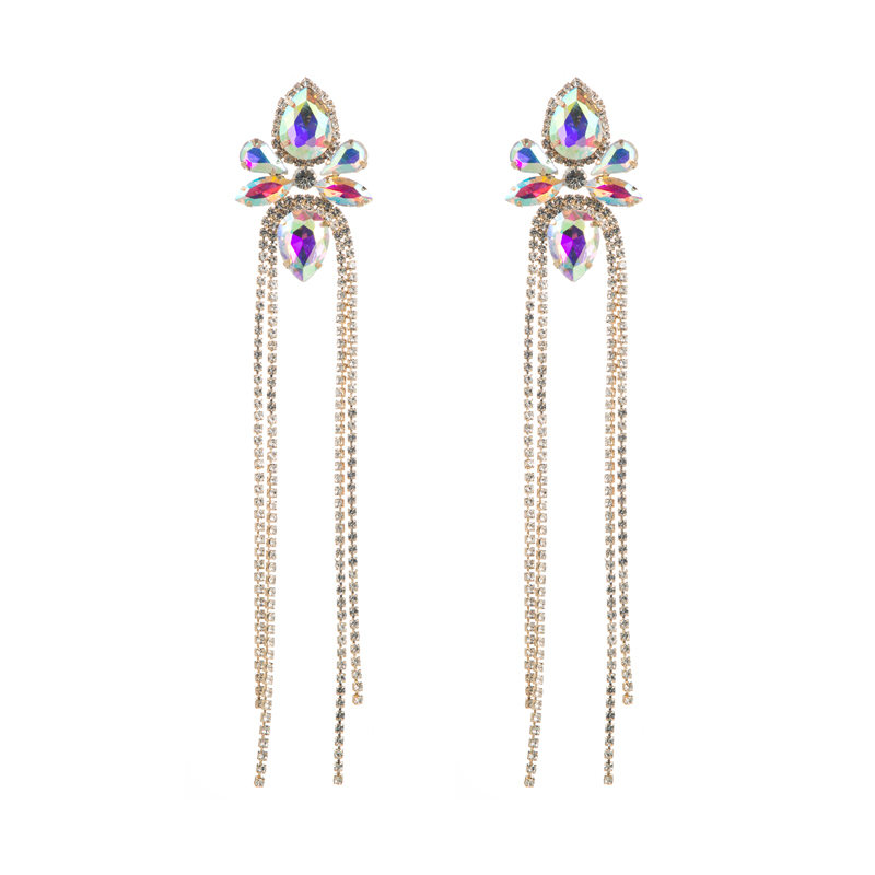 1 Pair Elegant Luxurious Queen Geometric Inlay Alloy Rhinestones Drop Earrings display picture 6