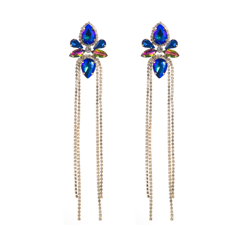 1 Pair Elegant Luxurious Queen Geometric Inlay Alloy Rhinestones Drop Earrings display picture 8