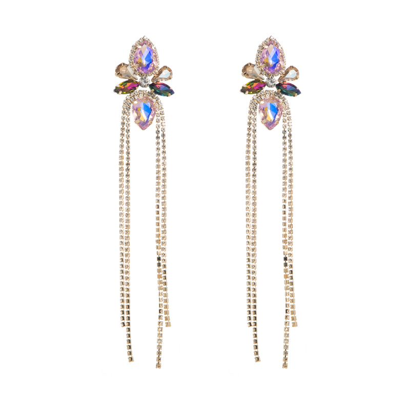 1 Pair Elegant Luxurious Queen Geometric Inlay Alloy Rhinestones Drop Earrings display picture 7