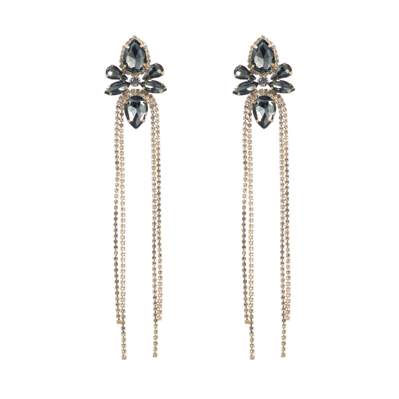 1 Pair Elegant Luxurious Queen Geometric Inlay Alloy Rhinestones Drop Earrings display picture 10