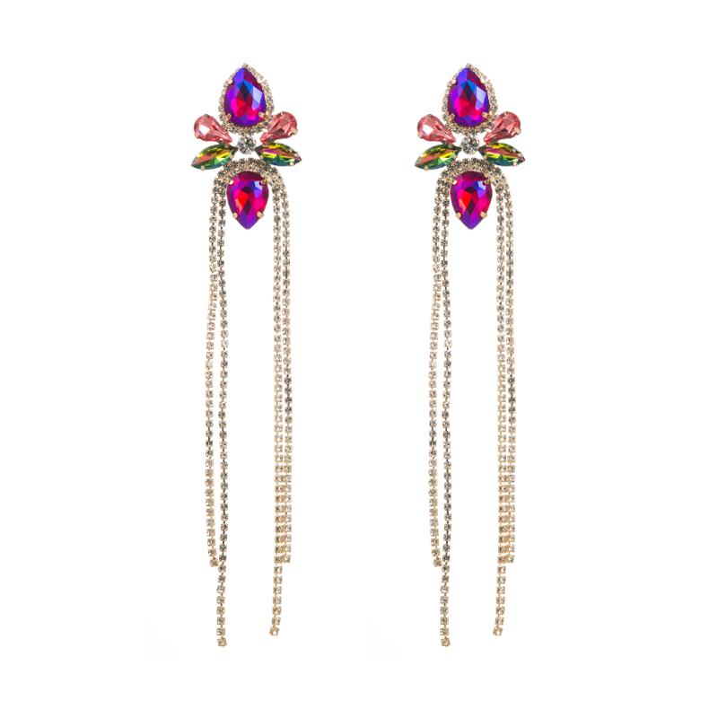 1 Pair Elegant Luxurious Queen Geometric Inlay Alloy Rhinestones Drop Earrings display picture 12