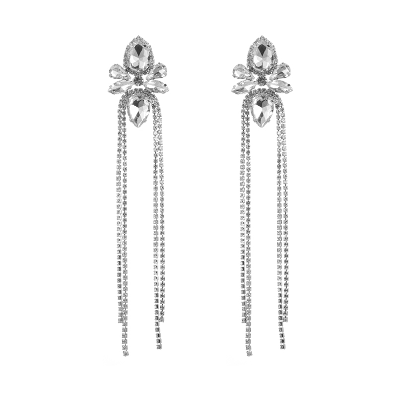 1 Pair Elegant Luxurious Queen Geometric Inlay Alloy Rhinestones Drop Earrings display picture 11