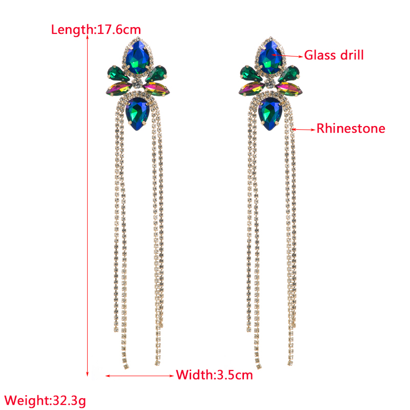 1 Pair Elegant Luxurious Queen Geometric Inlay Alloy Rhinestones Drop Earrings display picture 1