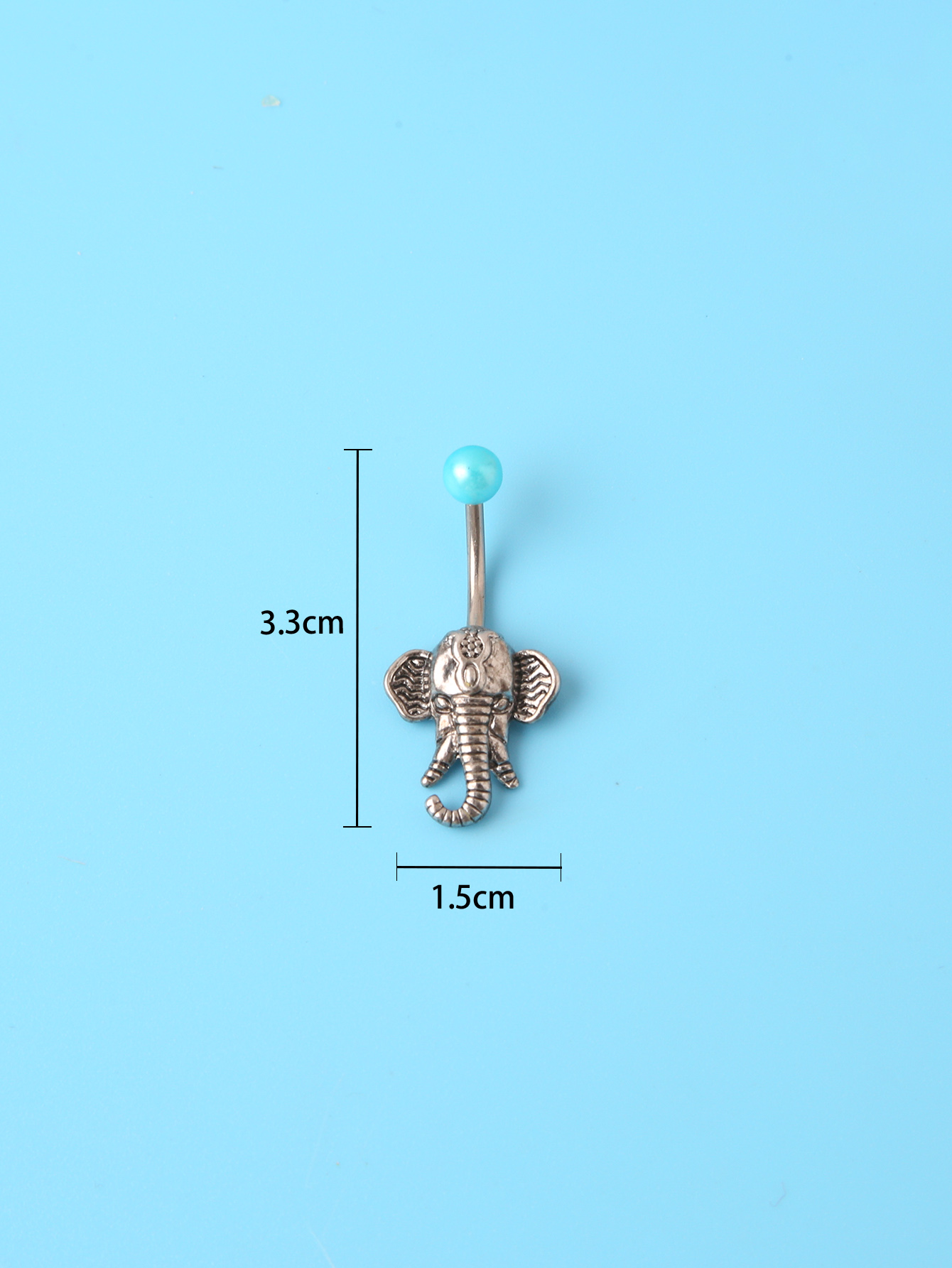 Retro Elephant Stainless Steel Inlay Artificial Pearls Belly Ring 1 Piece display picture 2