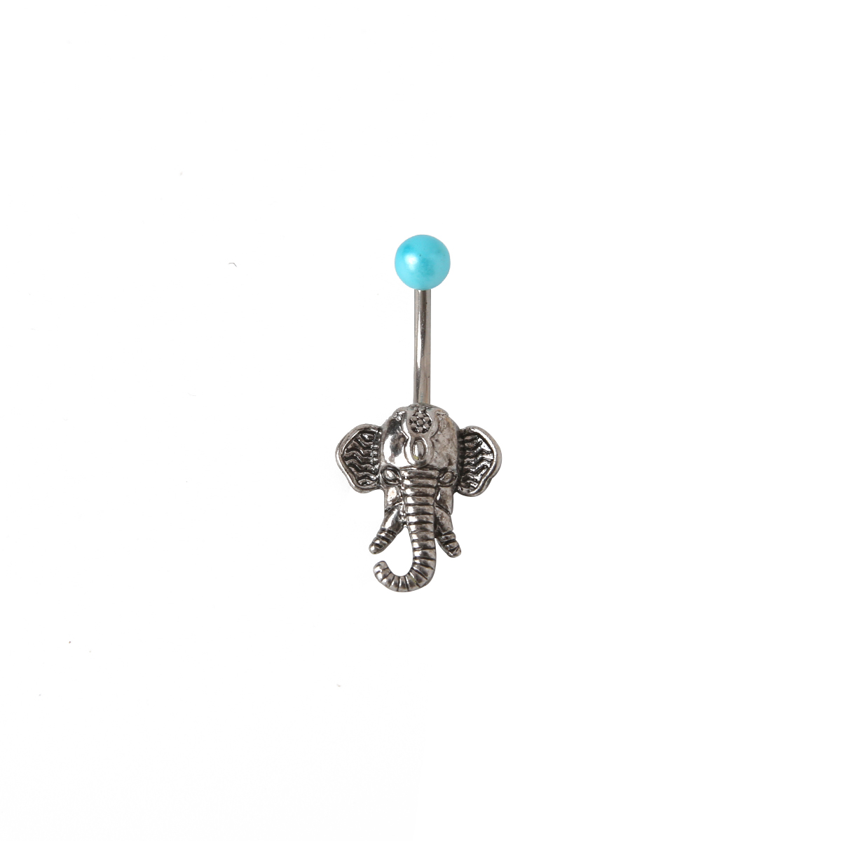 Retro Elephant Stainless Steel Inlay Artificial Pearls Belly Ring 1 Piece display picture 11