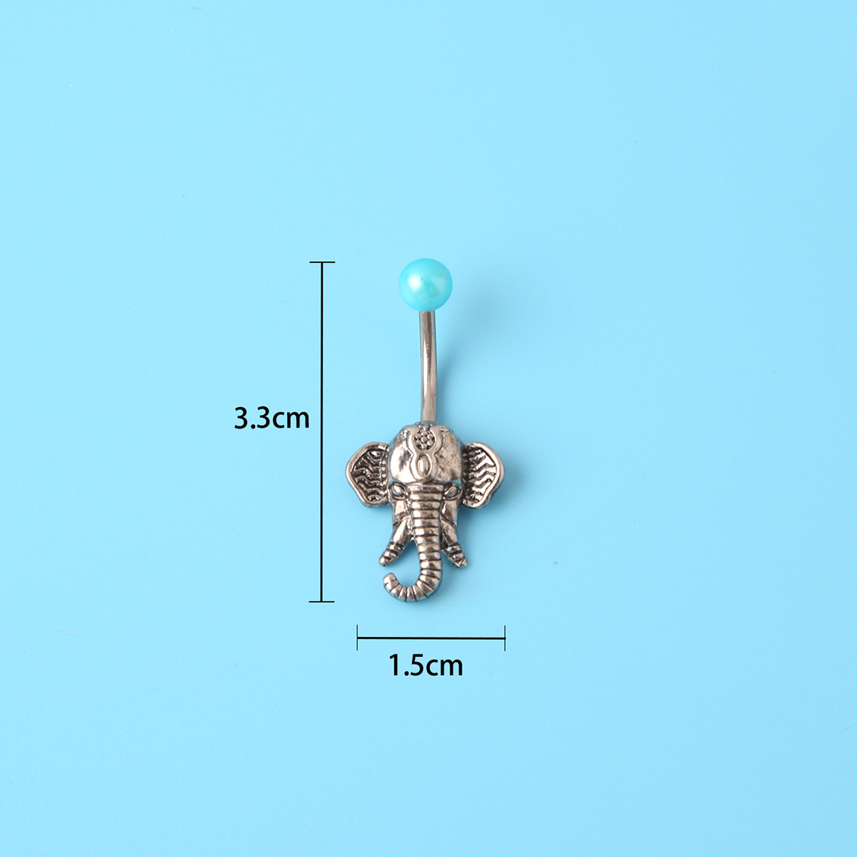 Retro Elephant Stainless Steel Inlay Artificial Pearls Belly Ring 1 Piece display picture 14