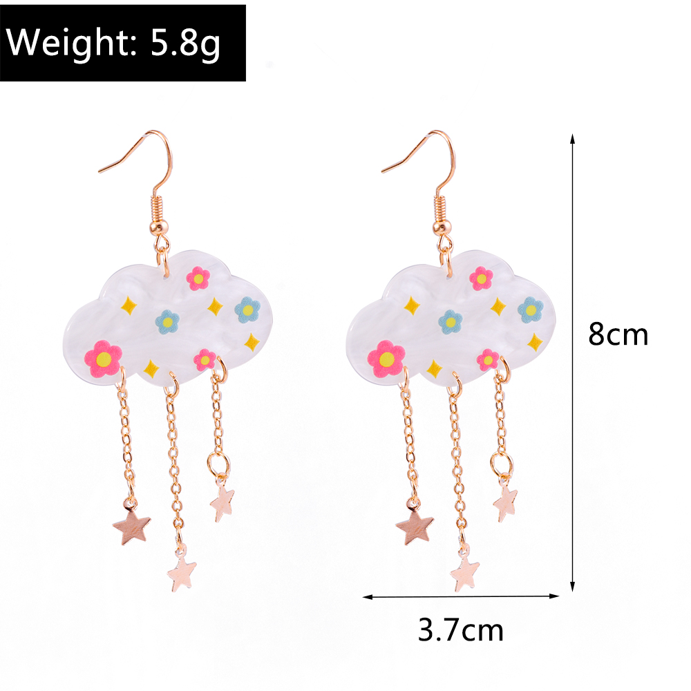 1 Pair Cute Clouds Arylic Drop Earrings display picture 1