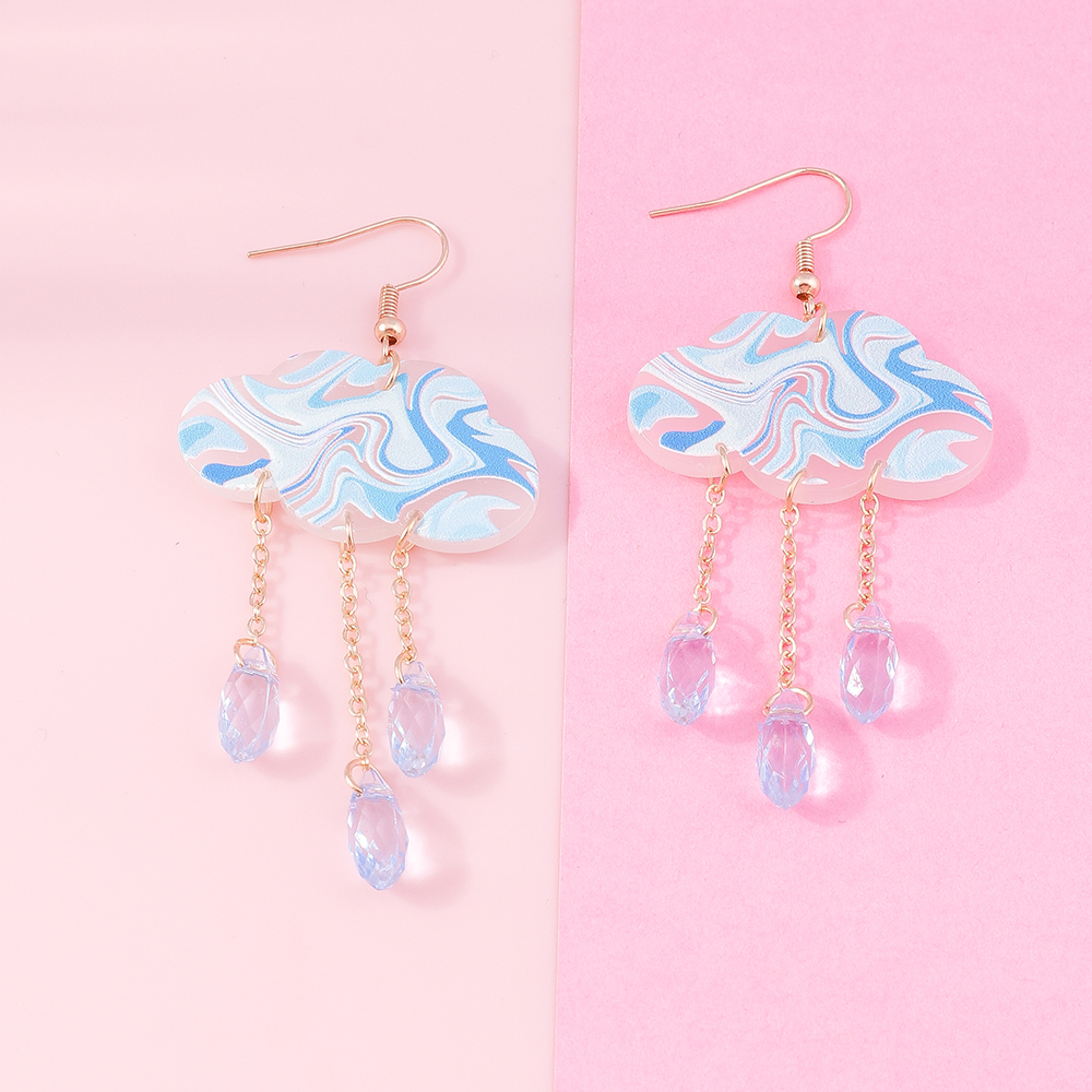 1 Pair Cute Clouds Arylic Drop Earrings display picture 5