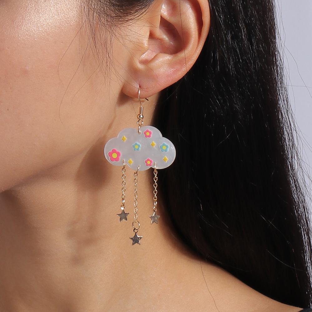 1 Pair Cute Clouds Arylic Drop Earrings display picture 7