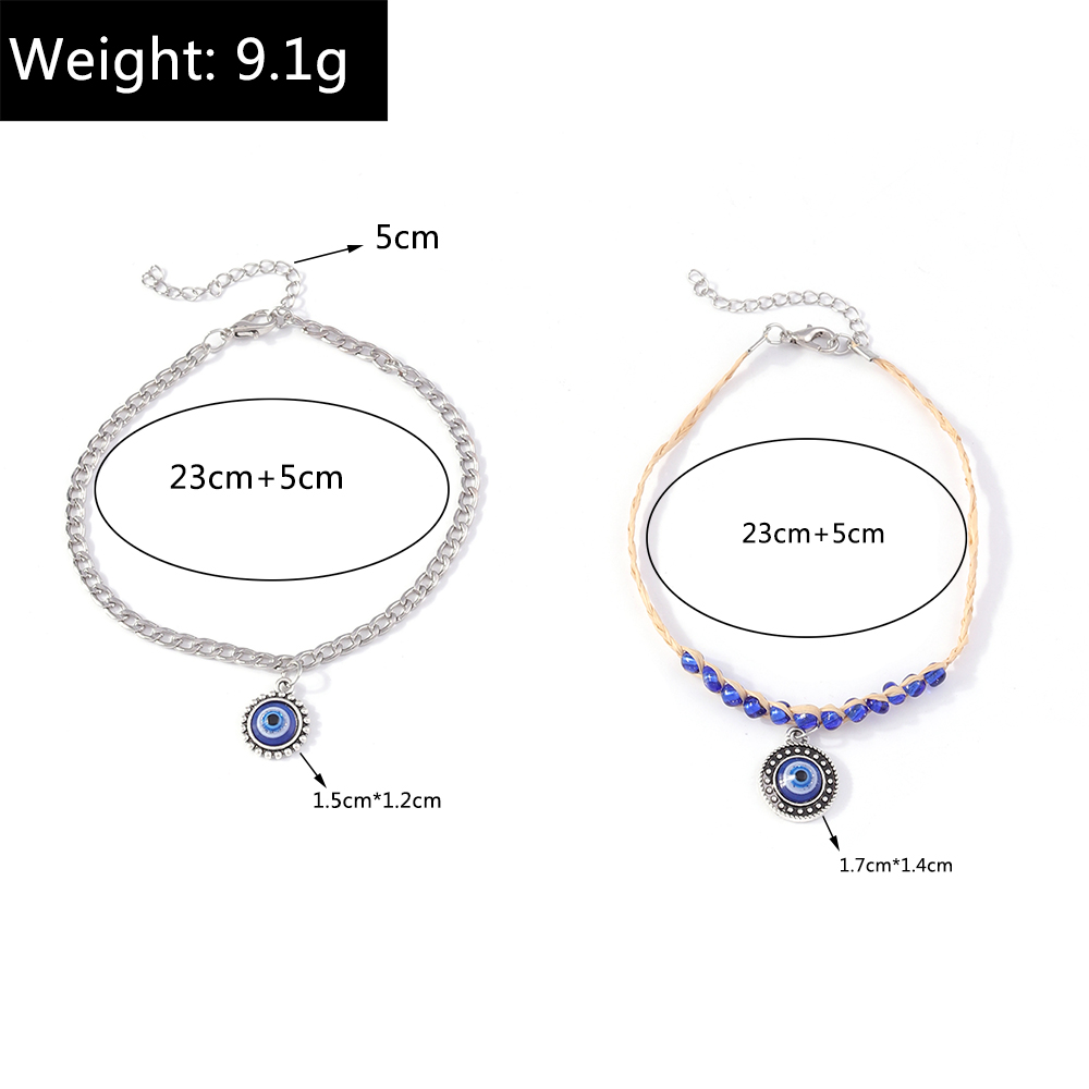 Ethnic Style Devil's Eye Alloy Straw Braid Women's Anklet display picture 1