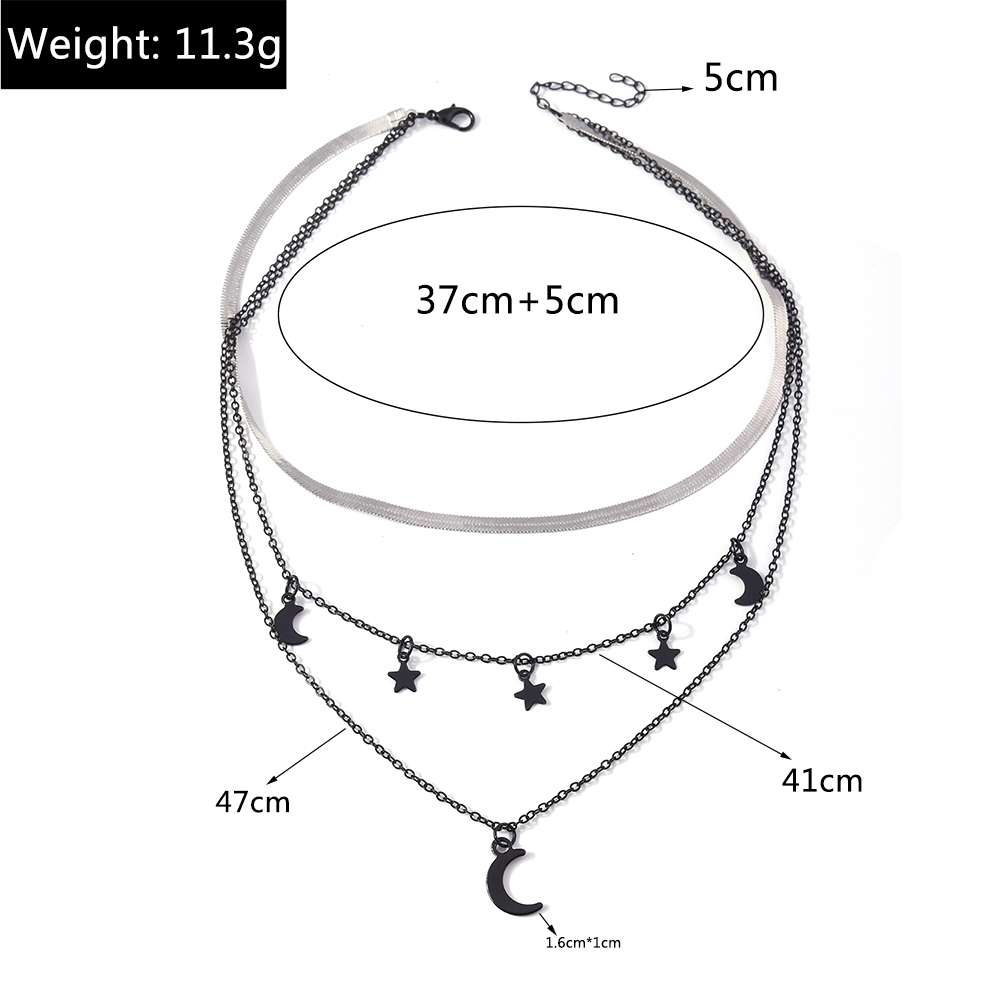 Fashion Star Moon Alloy Plating Women's Layered Necklaces display picture 1
