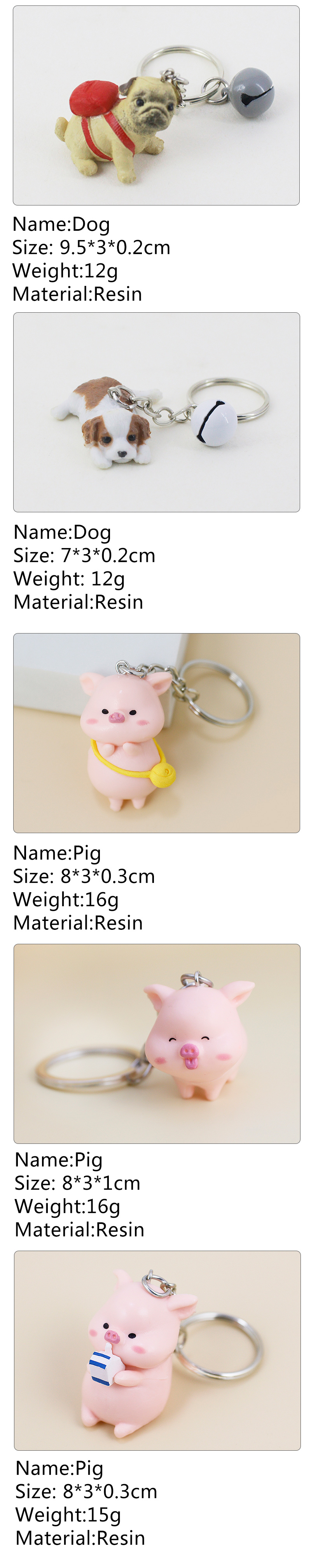 1 Piece Cute Animal Resin Bag Pendant Keychain display picture 3
