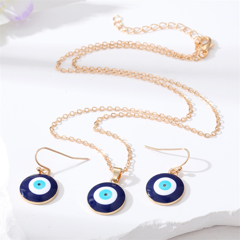 Fashion Devil's Eye Alloy Women's Earrings Necklace display picture 5